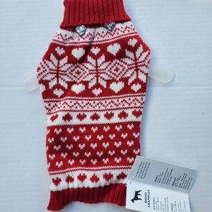 XS Red and White jeweled Sweater